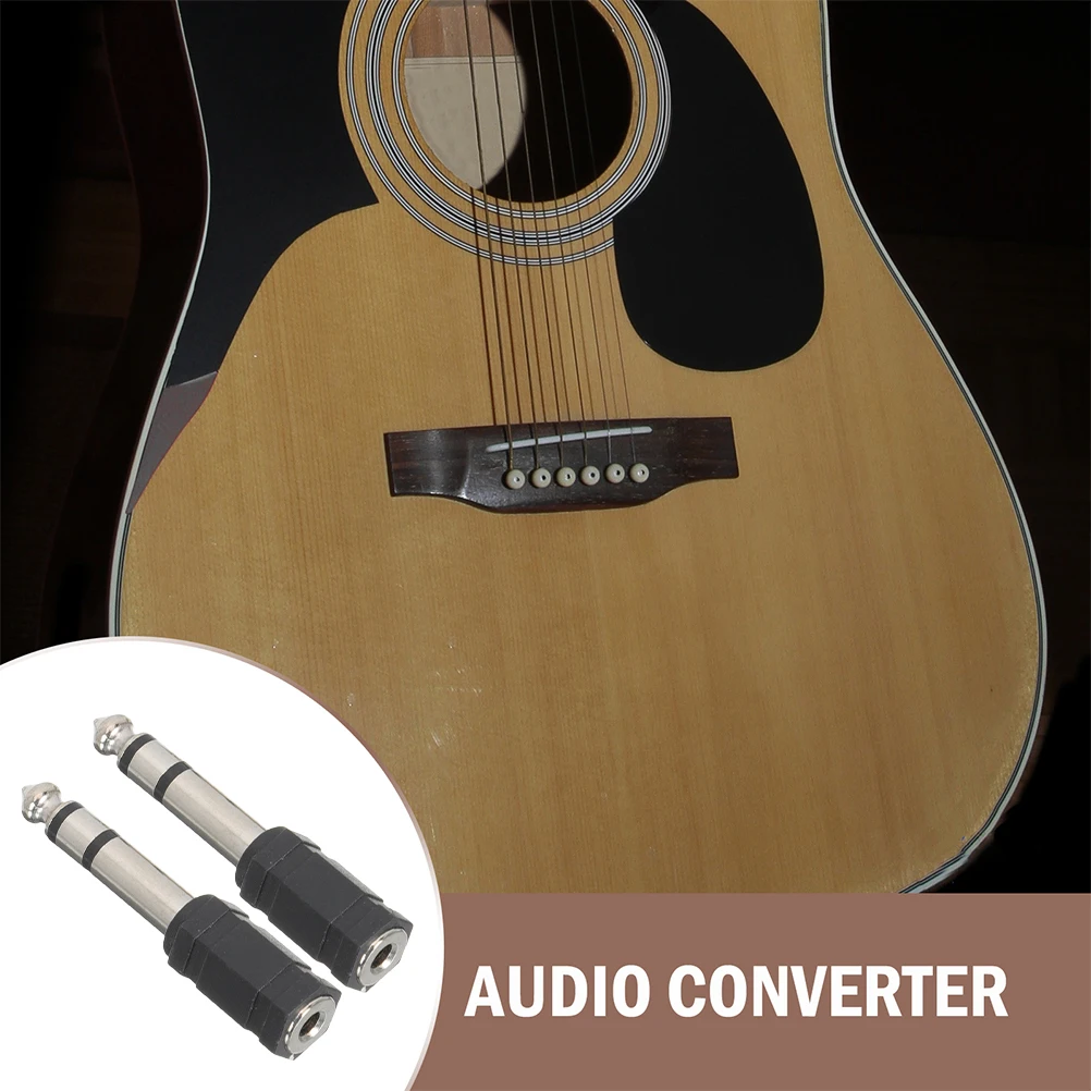 

2Pcs Zinc Alloy Audio Connector 6.35mm to 3.5mm Headphone Adapter for Mic Guitar Instrument Stereo Conversion Headphone Adapter