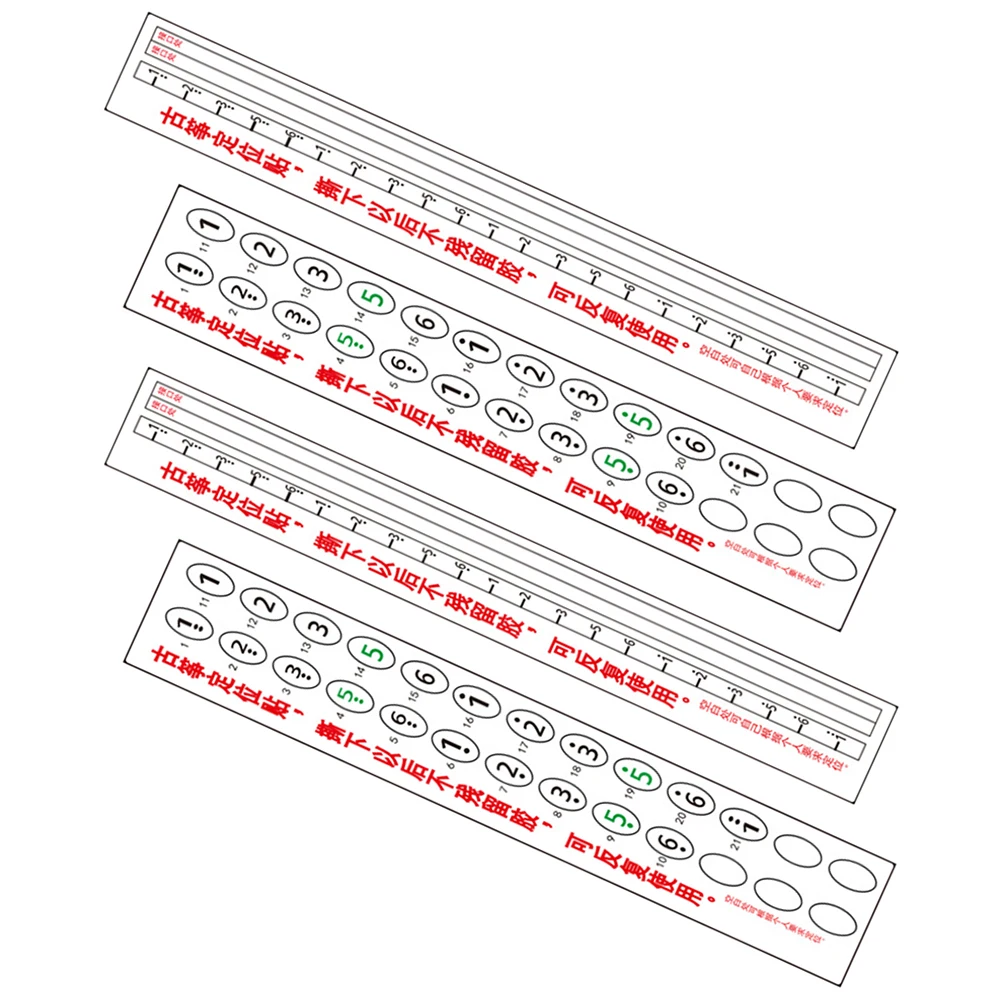 4 Sheets Guzheng Scale Sticker Notes Stickers for Kids Decals Learning Musical Accessories