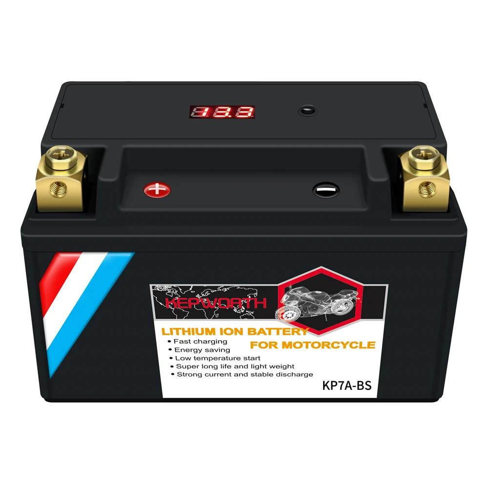 EU stocks KP7A-BS Motorbike LiFePO4 Battery 12V 4Ah CCA 260A Motorcycle Start Battery With BMS Deep 2000 Cycles For ATVs UTVs