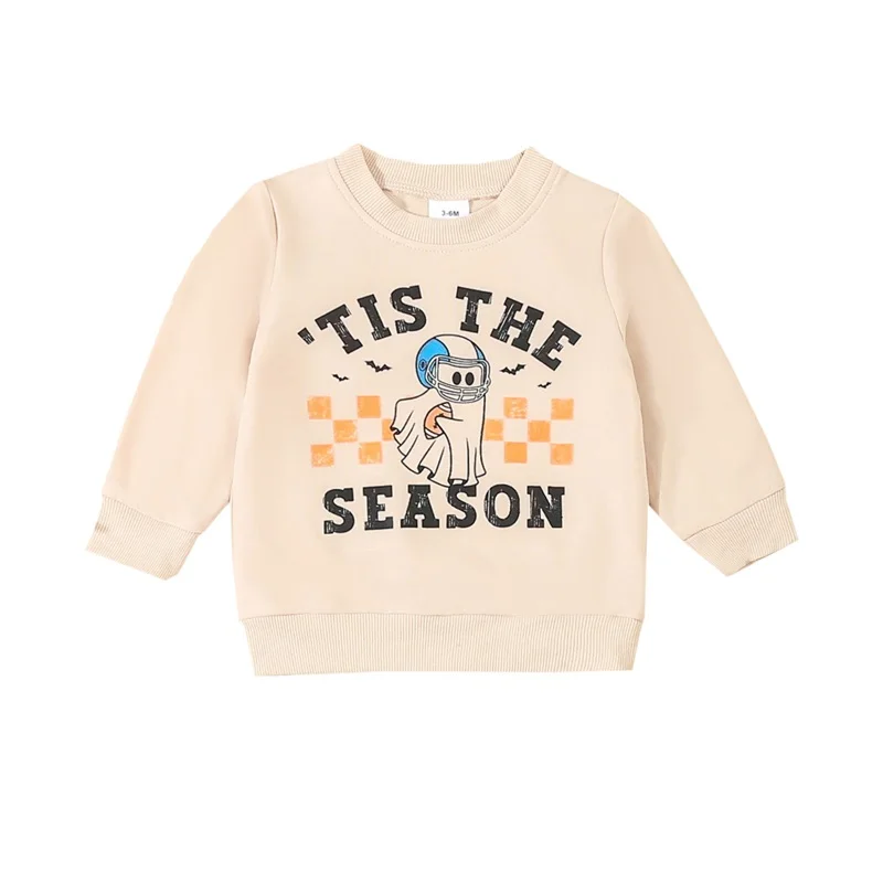 Baby Boy Sweatshirt Brief Print Lange Mouw Pullovers Herfst Tops Voor Peuter Schattige Herfst Kleding Outfit