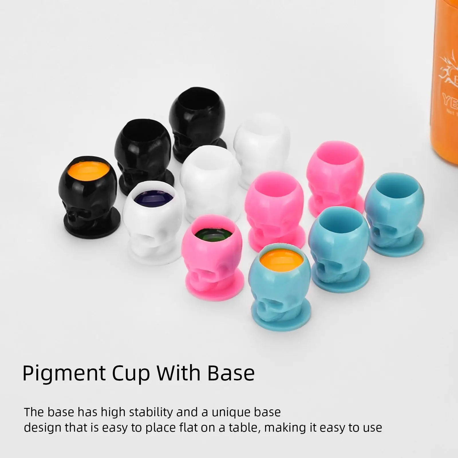 

DQFART 40/20Pcs Skull Tattoo Ink Cups Disposable Permanent Makeup Pigment Holder Container Tattoo Supplies Tattoo Accessories