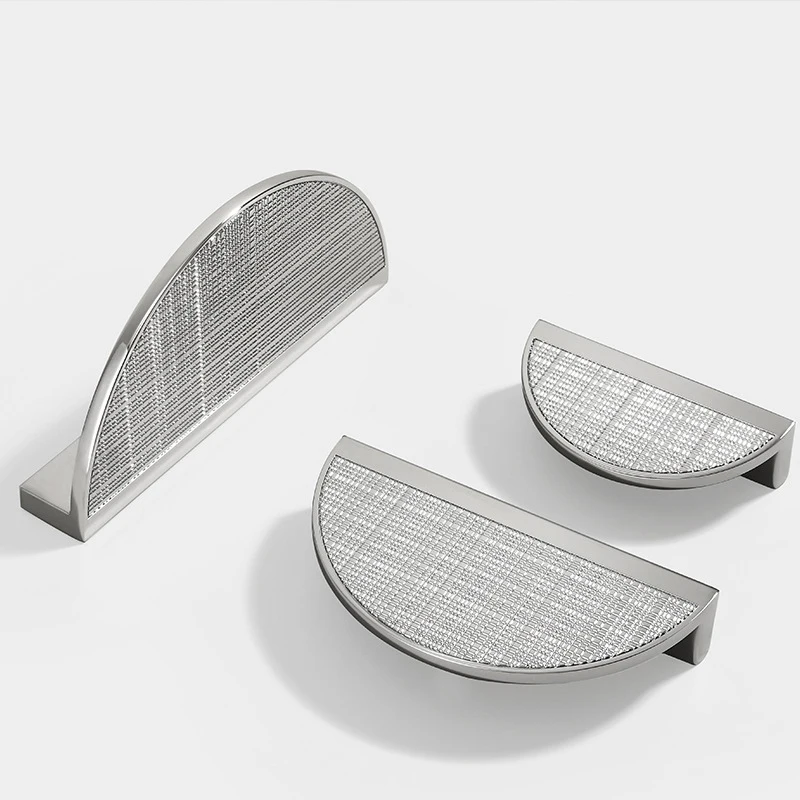 New Chinese-style striped semicircular double cabinet door handles, wardrobe and cabinet drawer small handles, zinc alloy drawer