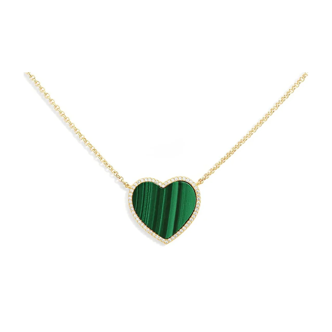 

Apm Monaco Synthetic Cubic Zirconia Malachite Necklaces Women's Gold YC6527XMAL