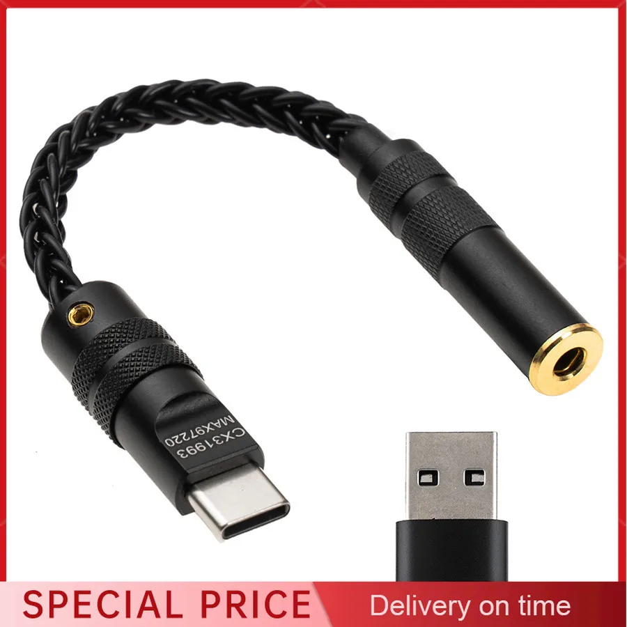 مضخم الصوت الرقمي CX31993 MAX97220 رقاقة مزدوجة type-c-3.5mm AMP HiFi محول الصوت PCM DAC للهاتف المحمول USB-C