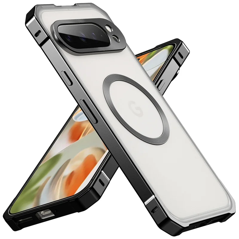 

For Google Pixel 8 9 Pro 9Pro XL Metal Frame Protection Bare Magsafe Case Wireless Charging Detachable Shockproof Protect Cover