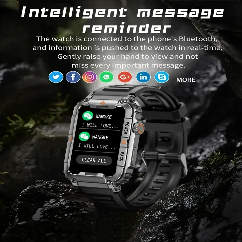 LOKMAT Military Smart Watch Outdoor GPS Adventure IP67 Waterproof Men's Watch AI Voice Bluetooth Call Blood Oxygen Smart Watches