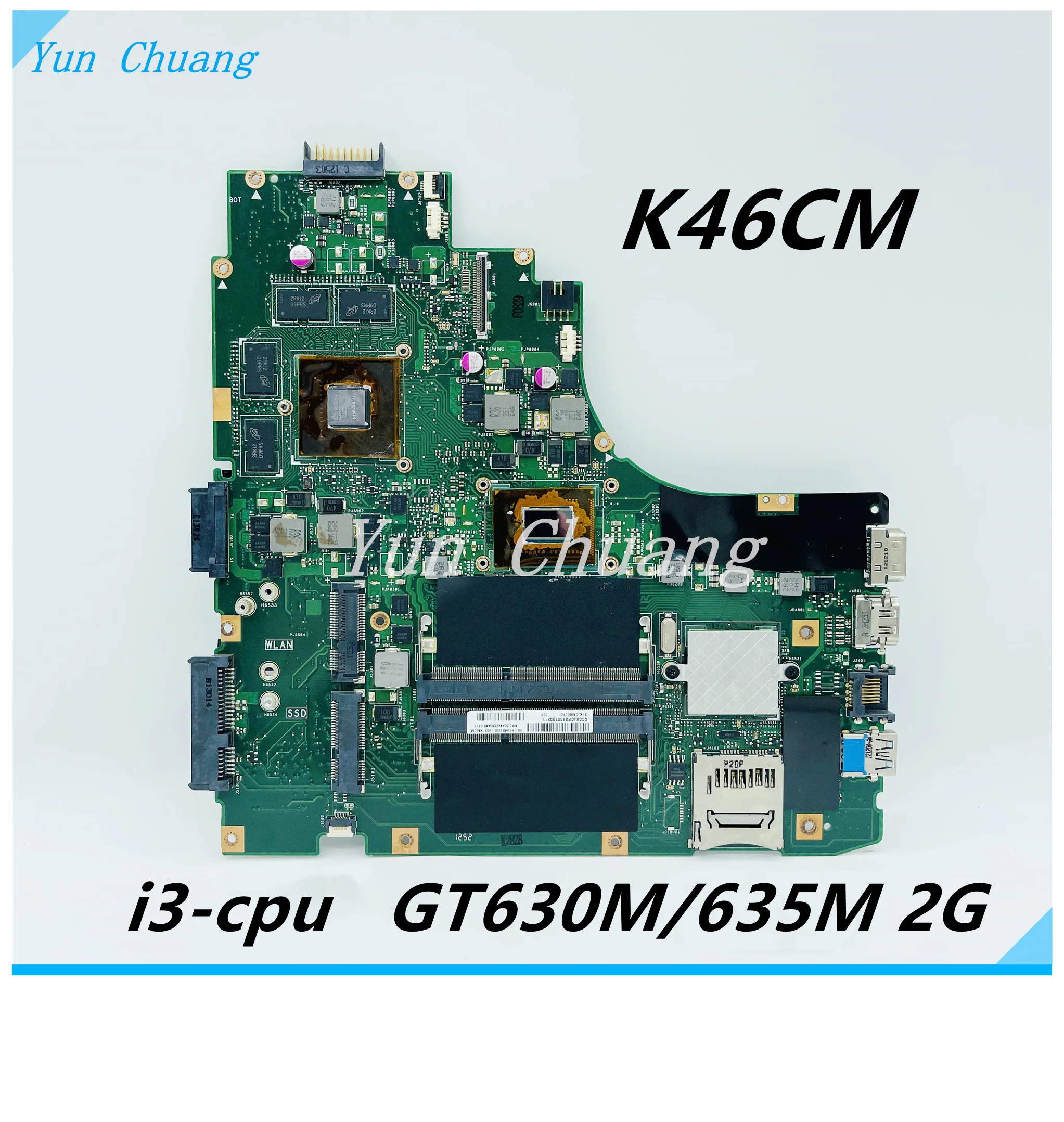 

K46CM motherboard For ASUS A46C S46C K46C K46CB K46CM Laptop motherboard With i3-CPU GT630M/635M 2G GPU DDR3 100% test OK