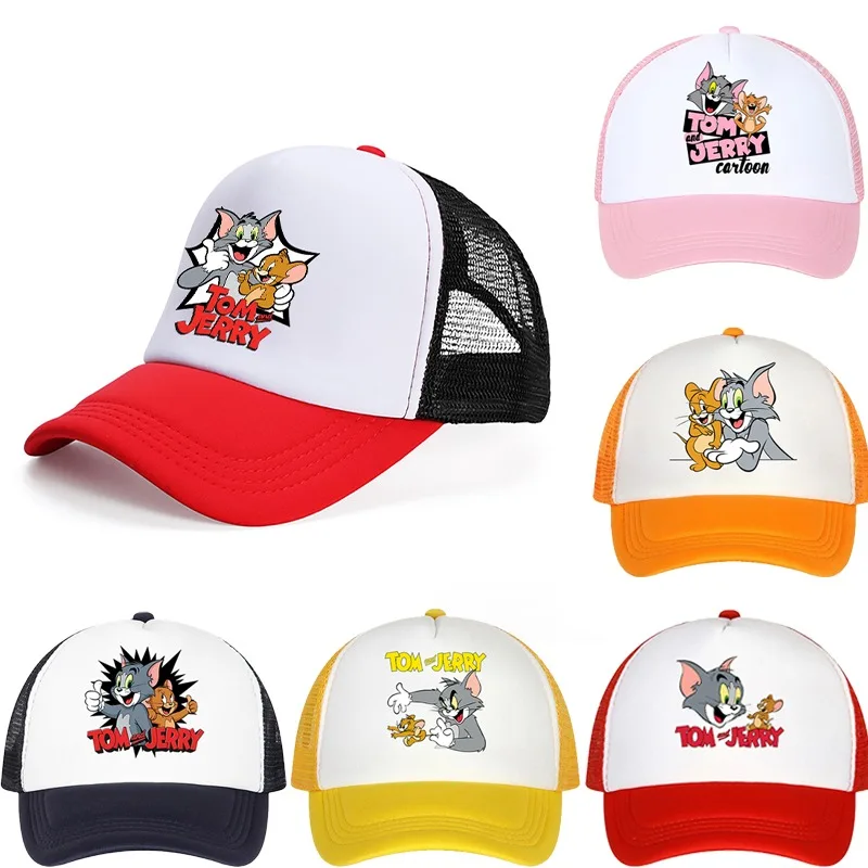 

Tom and Jerry Cute Baseball Cap Unisex Summer Fashion Caps Cartoon Anime Pattern Printed Hat Women Men Kawaii Sun Hats Gifts New
