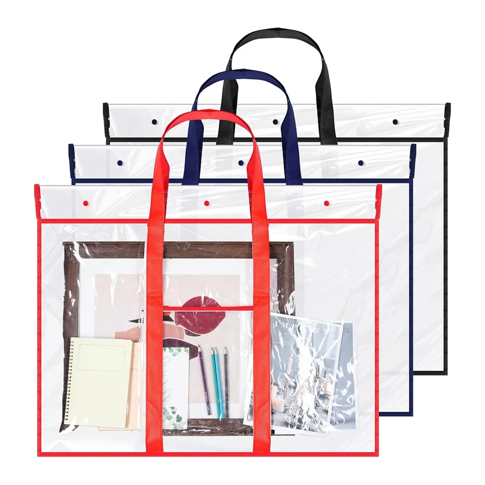 3-pack-large-poster-storage-bag-bulletin-board-holder-art-pvc-folder-with-pocket-transparent-art-portfolio-organizer