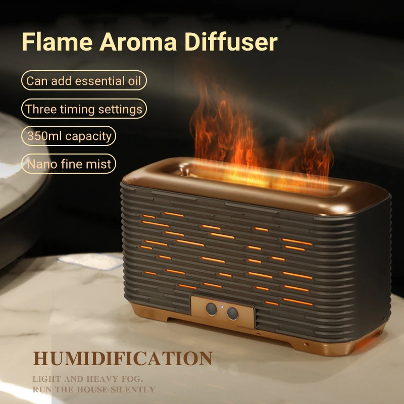 

Hogar Fire Flame Aroma Diffuser Air Humidifier USB Ultrasonic Cool Mist Maker Fogger Led Essential Oil Flame Lamp Difusor