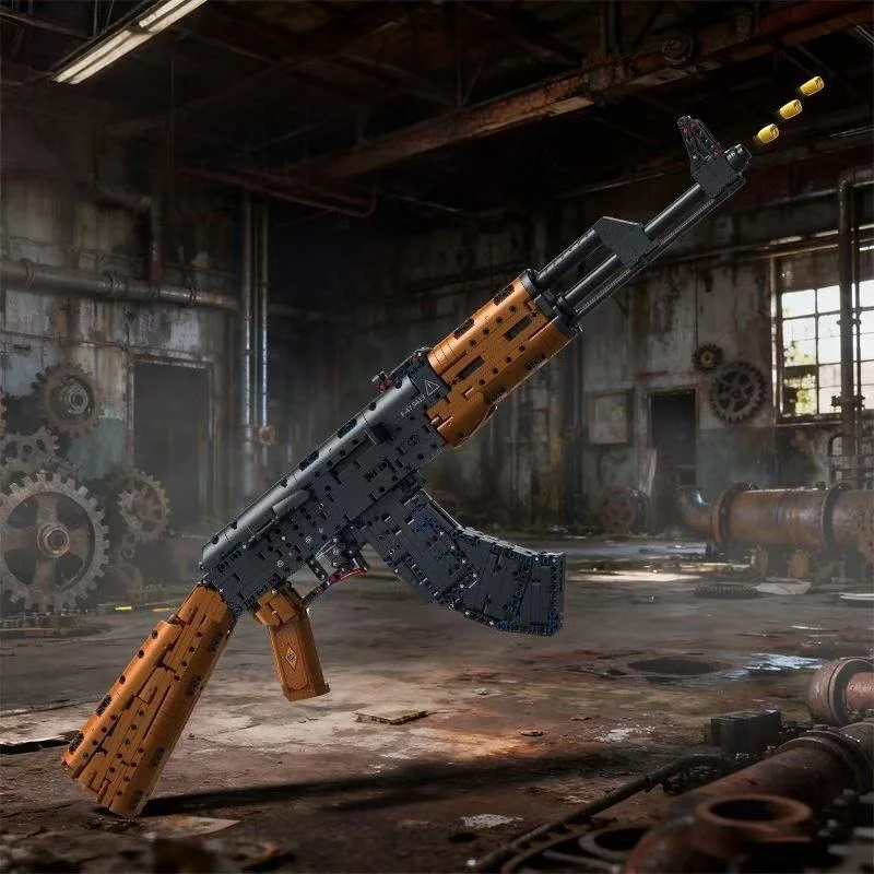 

Military Series AK Building Bricks, Realistic Gun Model with Display Stand, STEM Engineering Toy Gift for Boys