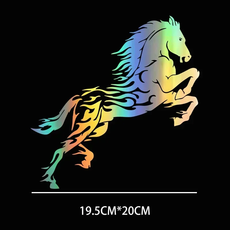 19.5x20cm Horse Motorcycle Reflective Vinyl Sticker Decal Car Bumper Fuel Tank Window Rear Decal Interior Accessories