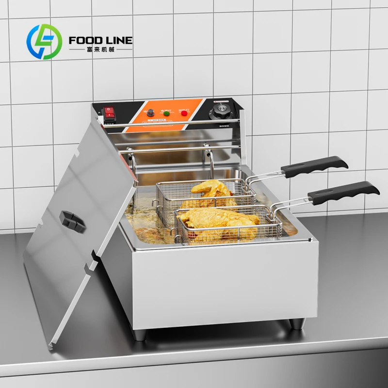 Customized size Commercial Desktop Switch Electric Fryer Single Slot French Fries Chicken Machine Large Fryer
