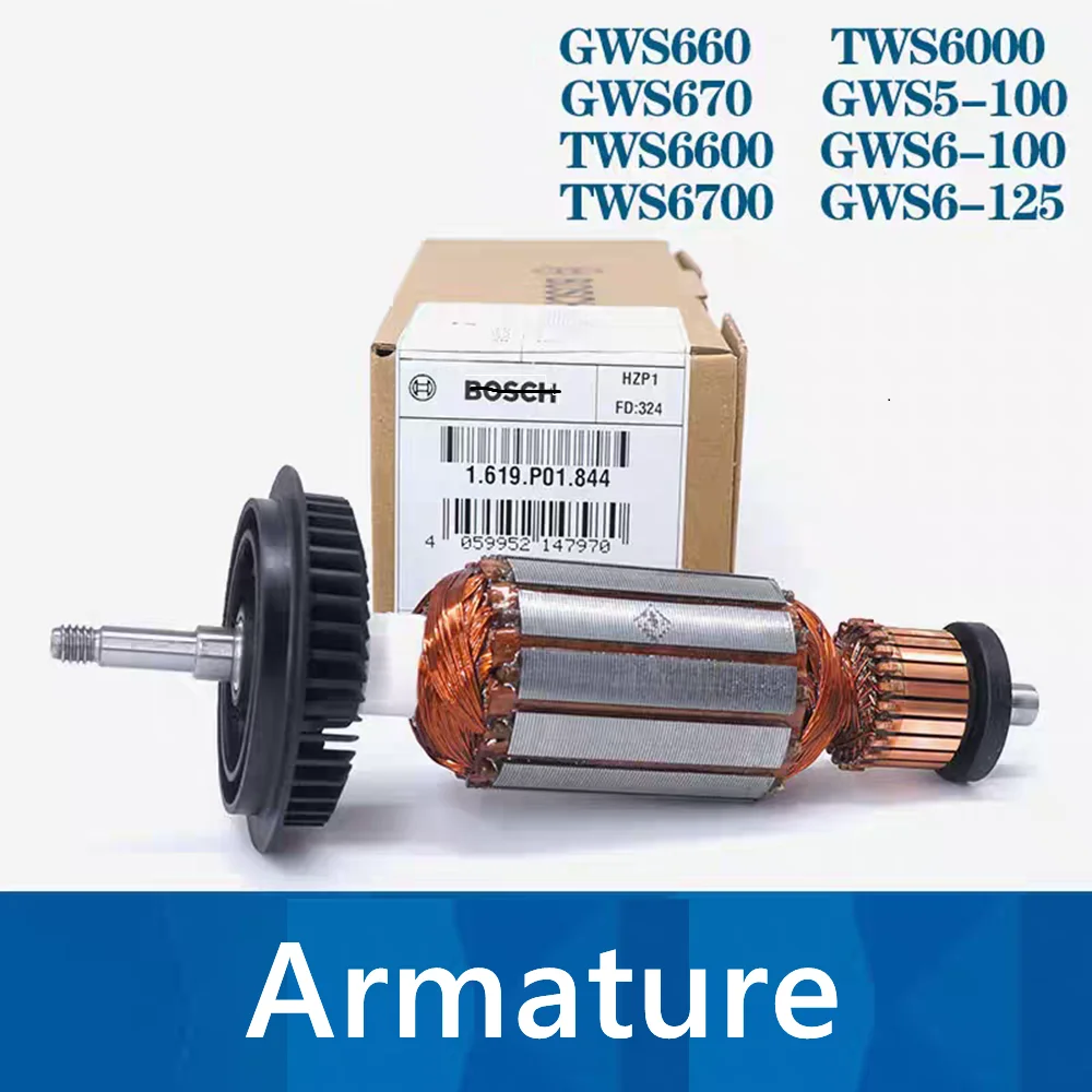 

AC220-240V Armature for GWS660 670 6-100 TWS6600 6700 Angle Grinder Rotor Anchor Stator Coil Replacement Parts