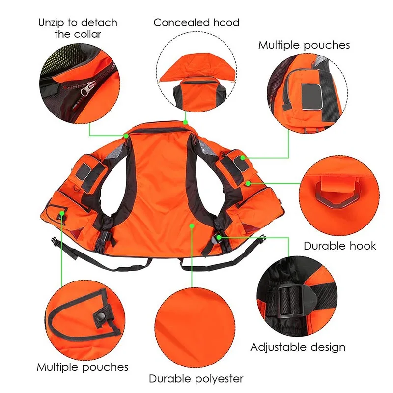 FX-Professional Life Jacket Vest for Adults, Polyester, Safety, Survival, Swimming, Boating, Drifting, Fishing, L-XXL