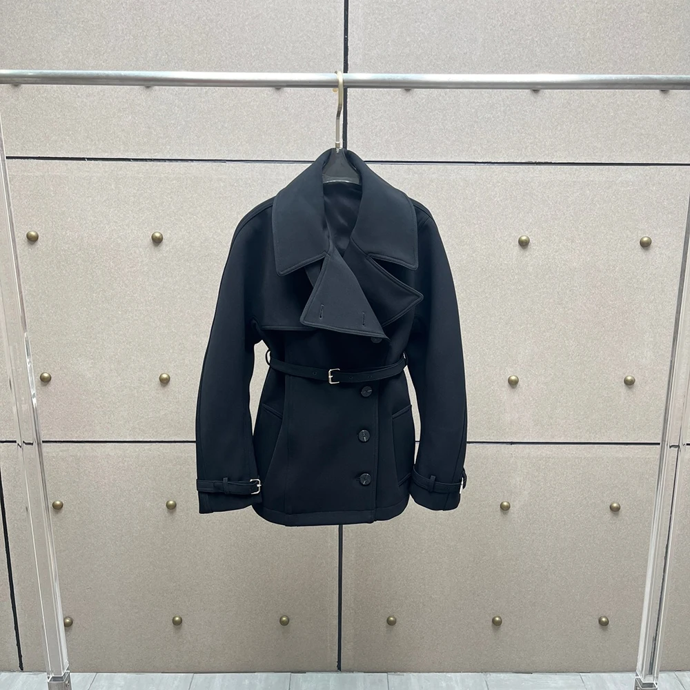 

Женская куртка из хлопка в стиле Y2K с заниженной талией, приталенный воротник-стойка, ветрозащитная элегантная пригородная куртка, новинка осени 2023 г.