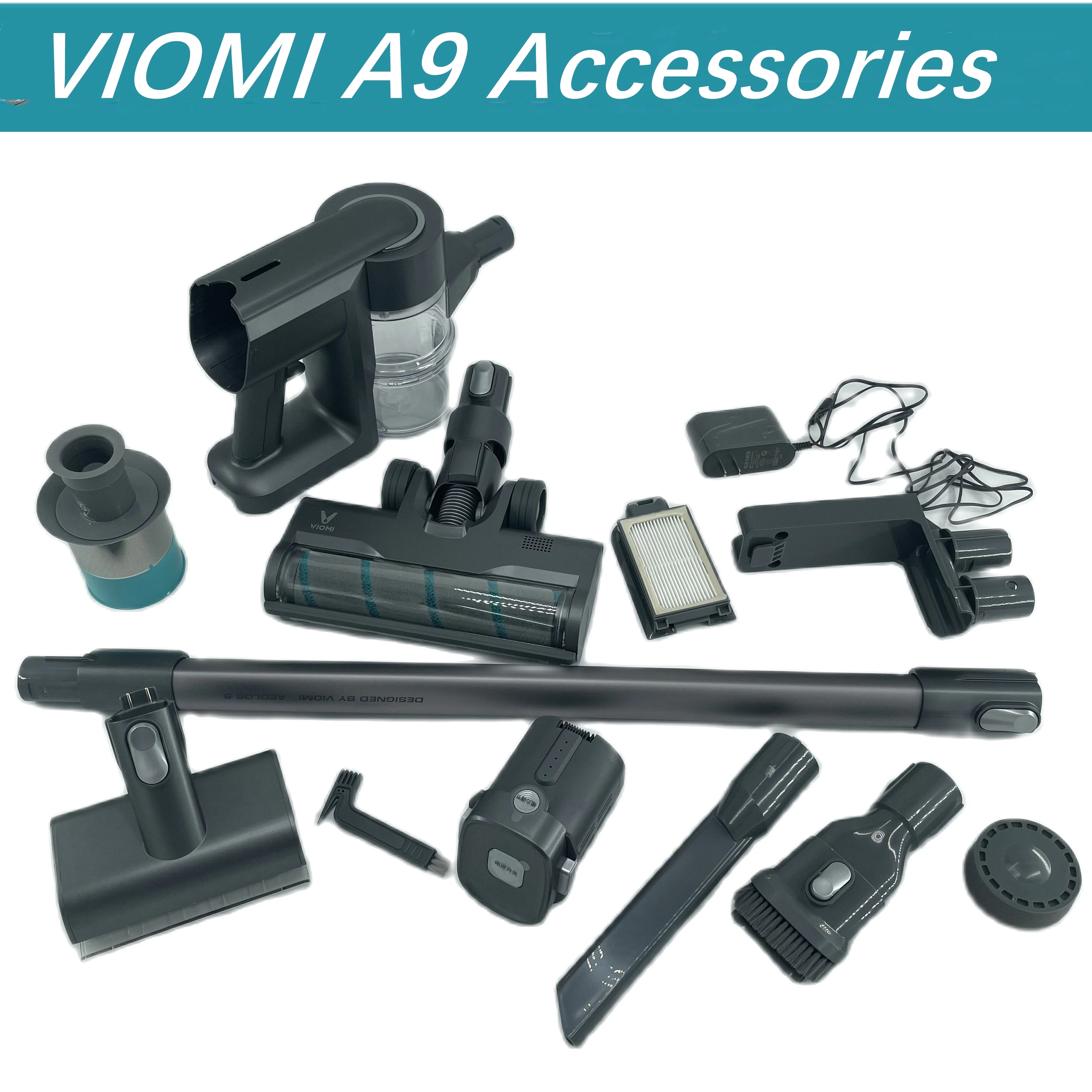 For VIOMI A9 Handheld Cordless Vacuum Cleaner Roller Brush Charger HEPA Filter Dust Collector Mite Removal Accessories