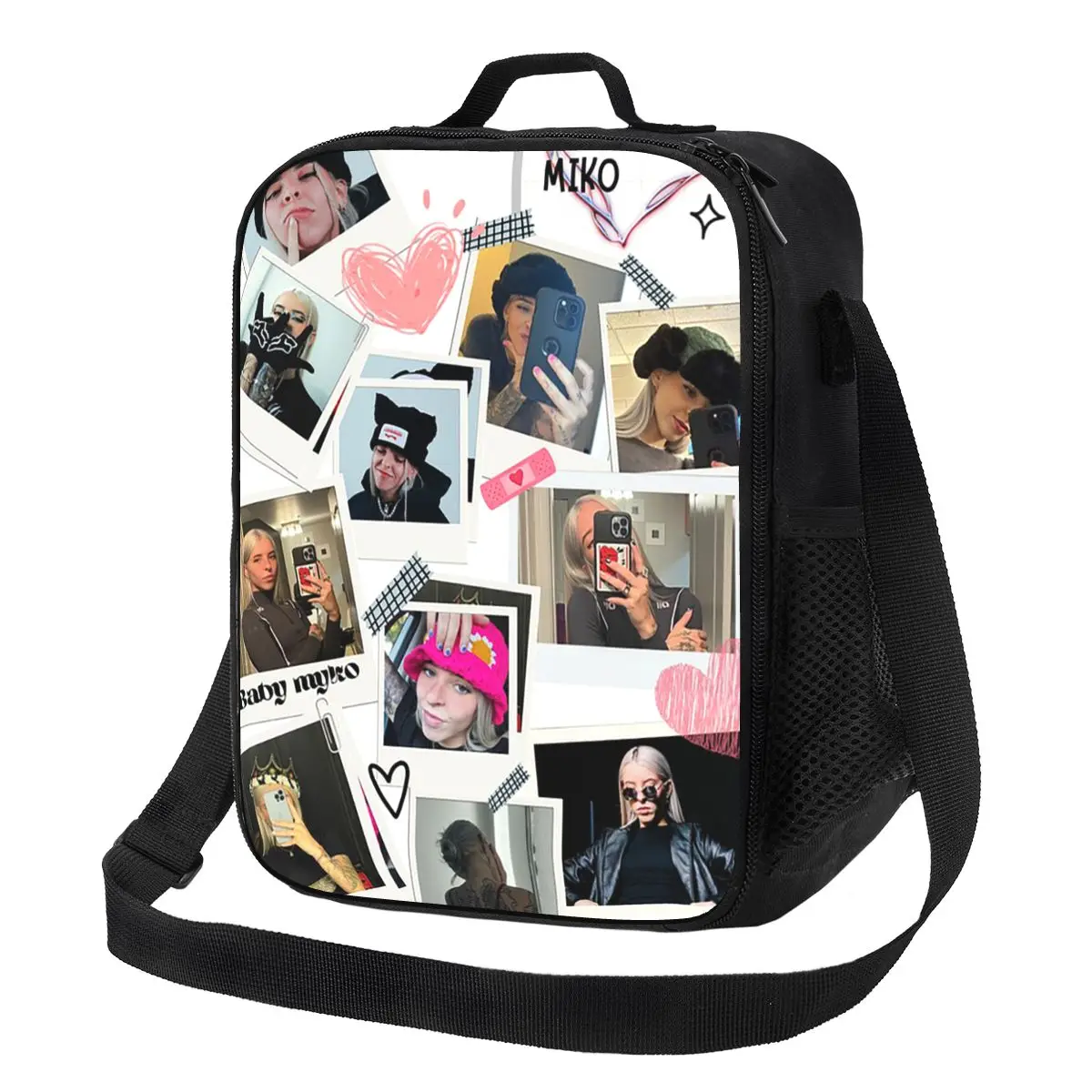 

Коллаж молодых мешков Miko, изолированная коробка для бенто, портативная сумка-тоут, многоразовые сумки для пикника, сумка-холодильник для женщин, детей, офиса