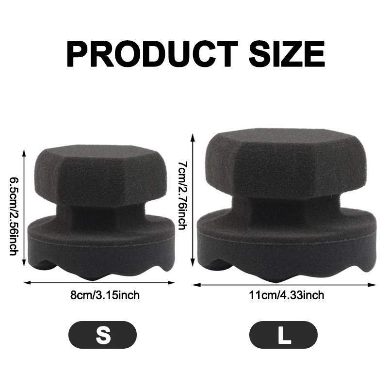 Car Wax Polishing Sponge Hexagonal Grip Applicator Hand Tire Wax Sponge High Density Foam Sponge Auto Waxing Accessories-S L view 6