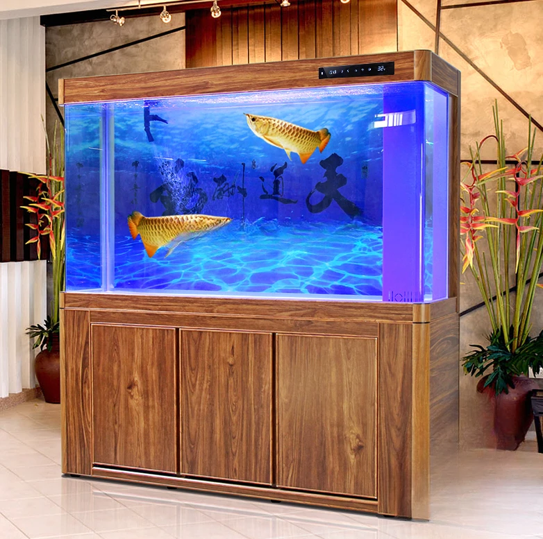 

Dragon Fish Tank Aquarium Aluminum Alloy Flowing Water Curtain Wall Waterfall Rain Type Large Living Room Curved Cylinder