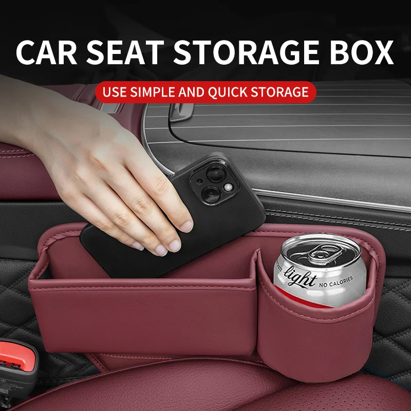 Car Leather Seat Gap Storage Box For Toyota Gazoo Racing Rav4 Celica BZ4X Fortuner GR86 Innova Raize Rush Revo Tacoma GR Sport