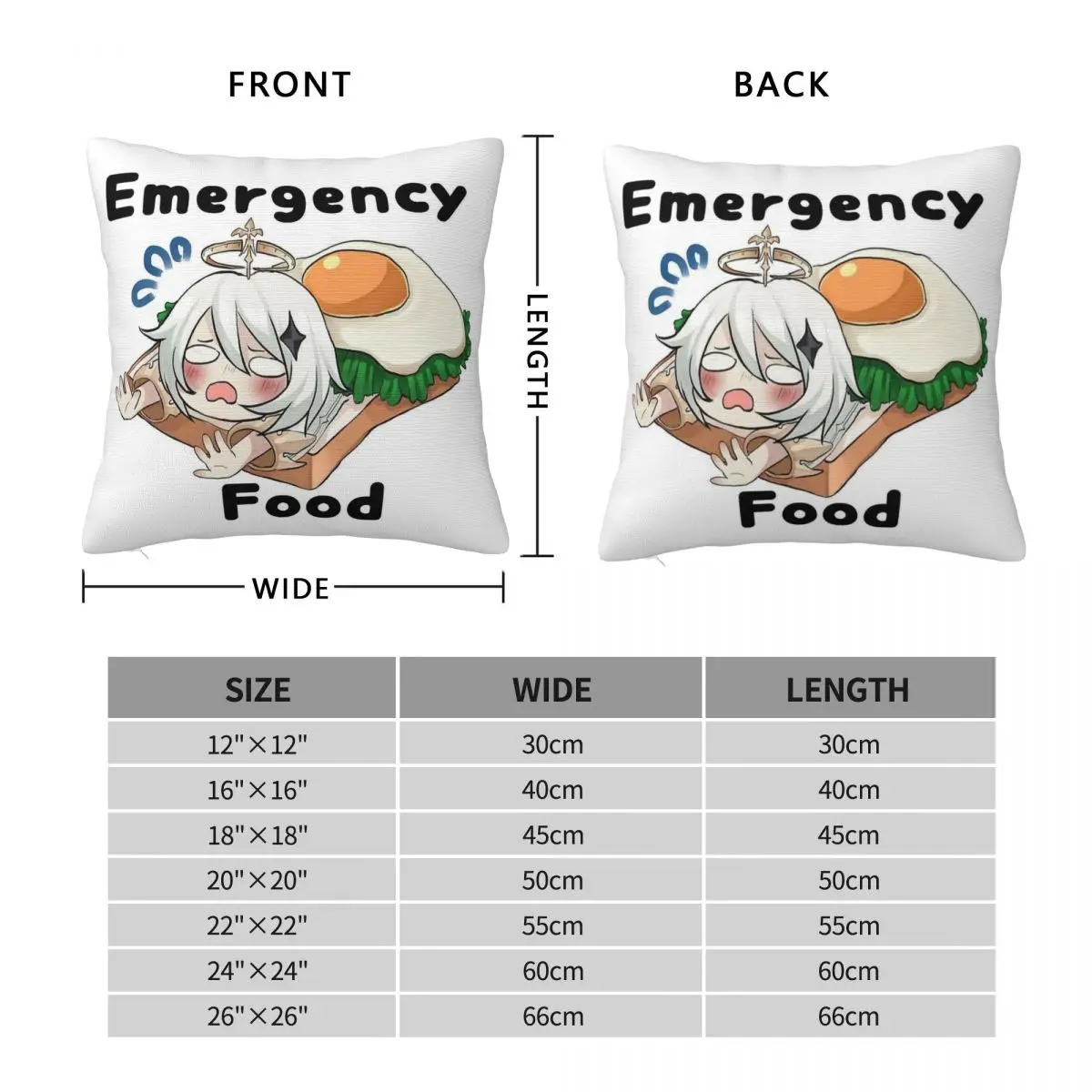 Genshin Impact Paimon Emergency Food Pillowcase Polyester Linen Velvet Printed Decor Throw Pillow Case Sofa Seater Cushion Cover