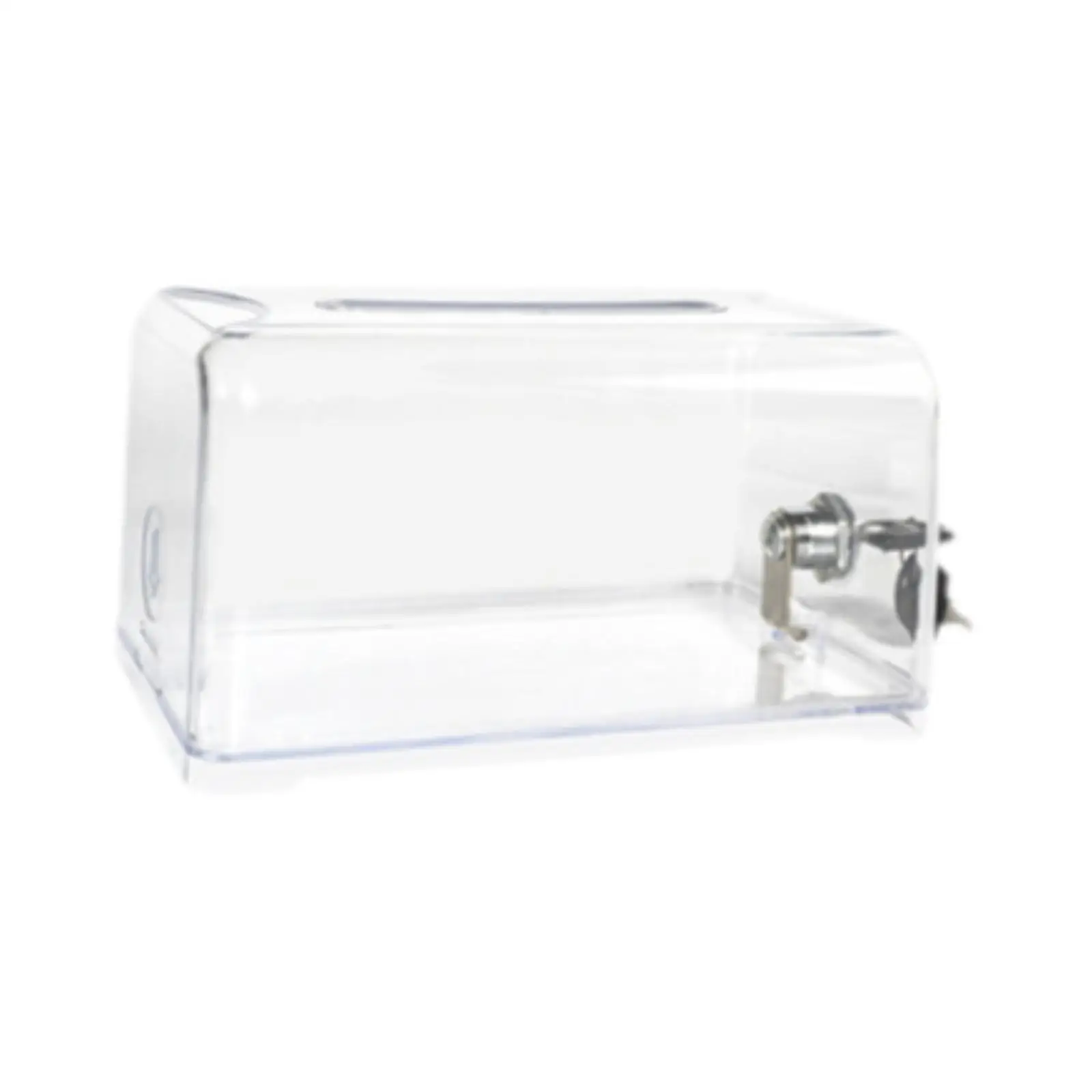 Acrylic Tip Jar Box Transparent Raffle Box with Lock Money Collection Tip Bucket for Raffle Ticket Voting Charity Store Office