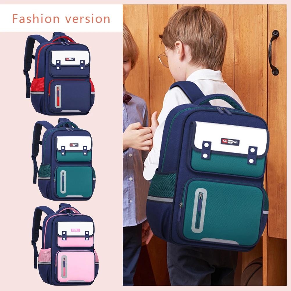 

Children Student Knapsack Large Capacity children Schoolbag Portable Reflective Oxford Waterproof Lightweight for kids 1-6 Grade