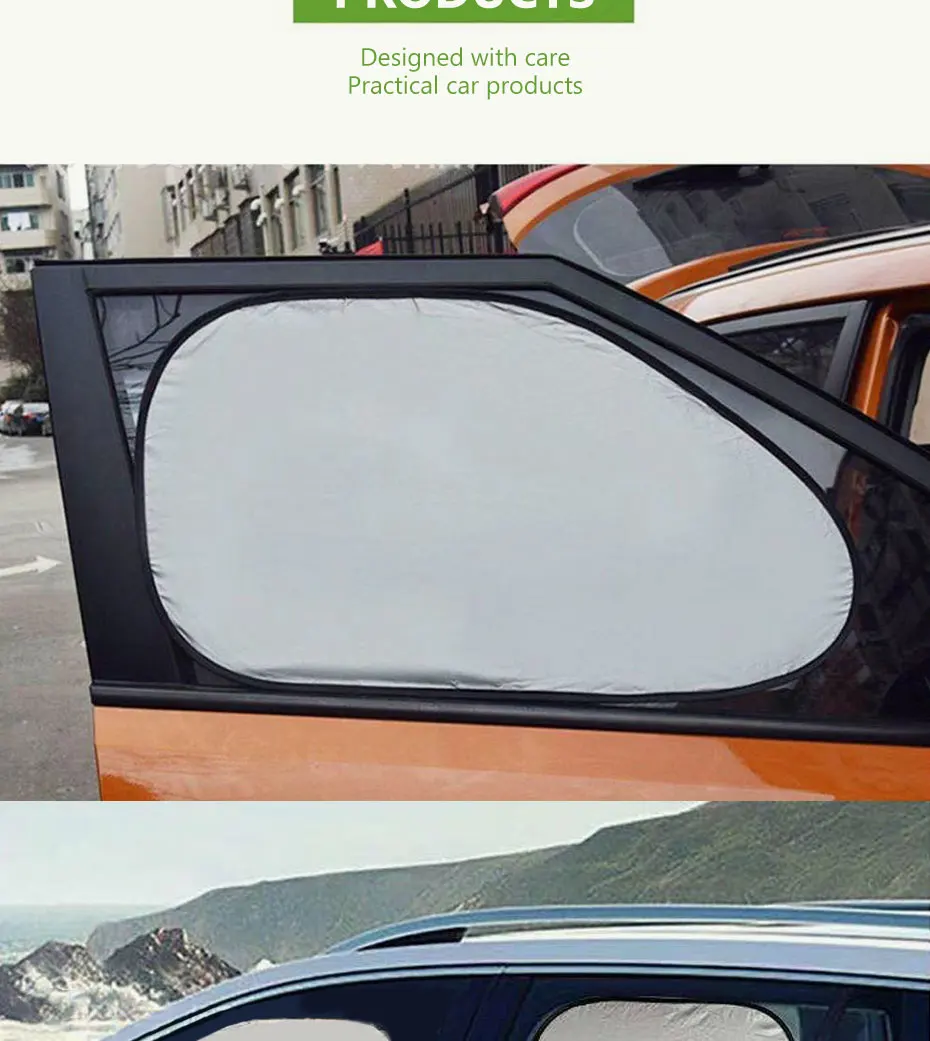SEAMETAL Auto-Seitenfenster-Sonnenschutz, faltbar, für vordere und hintere Fenster, Sonnenschutzvorhang, Heckscheibe, Sommer-Sonnenschutzabdeckung – Detail 11