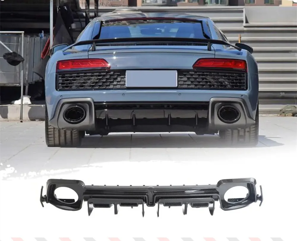 Dry Carbon Fiber Rear Bumper Lip Diffuser Spoiler For Audi R8 V10 GT Performance Coupe 2021-2023  Spoiler Splitt Car Accessories