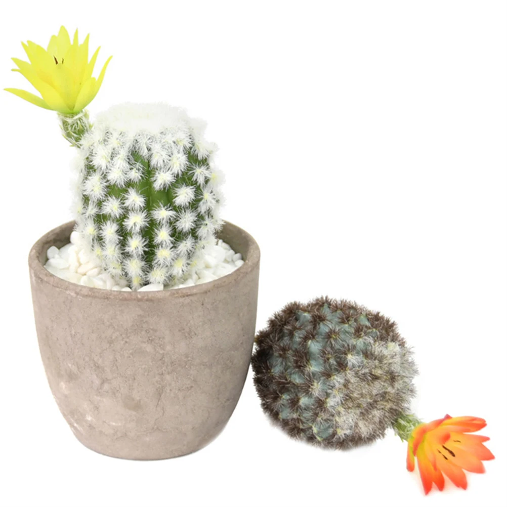 

4 Pcs Pet Cactus Small Ornaments Succulent Plastic Artificial Potted Plants Craft Figurines