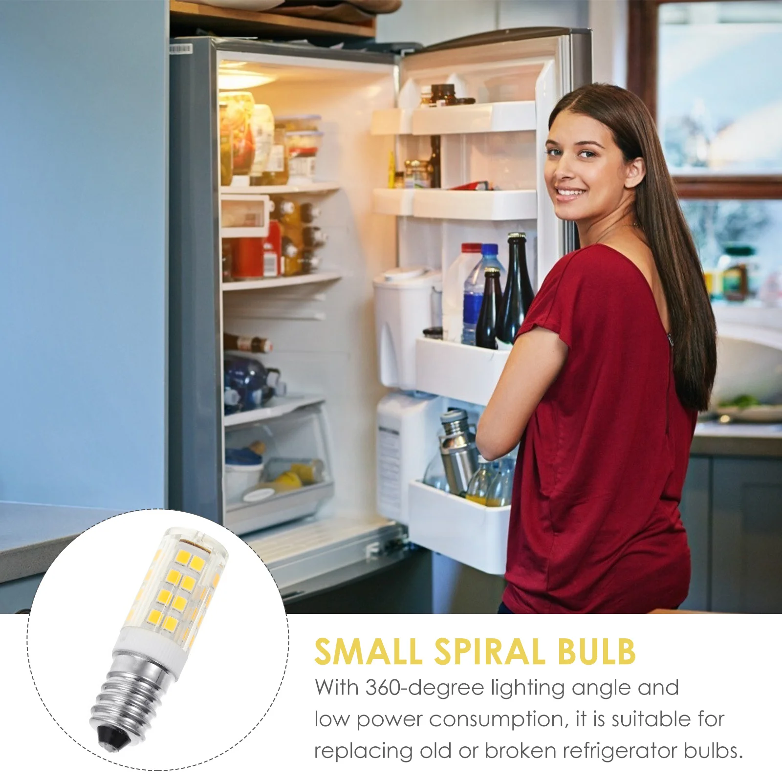 

4 PCS Appliance Light Bulb Microwave Oven Refrigerator Replacement for Part LED