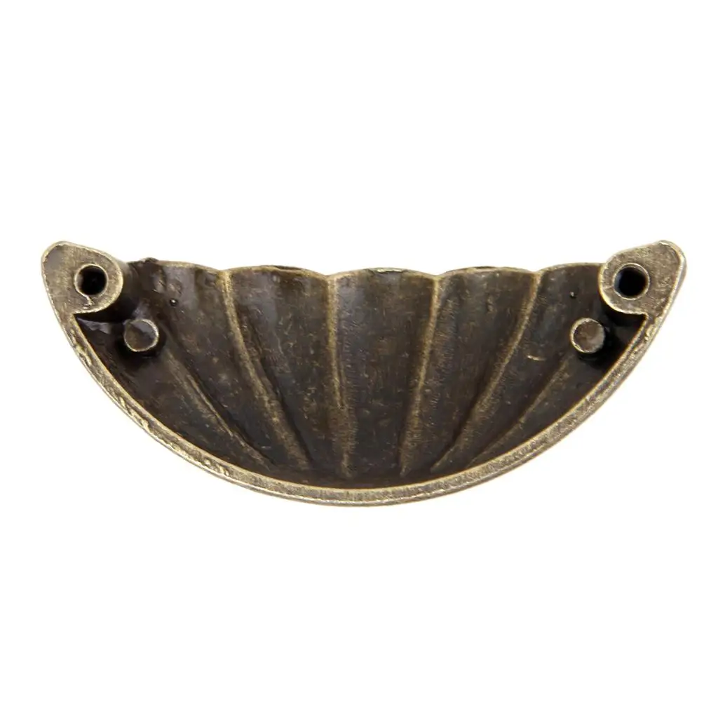 Shell Shape Cabinet Pull Knob Antique Brass Finish Zinc Alloy Handle for Kitchen Cabinet Drawers and Bedroom Furniture