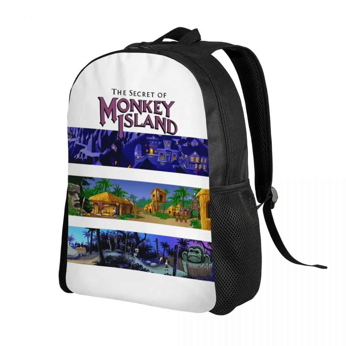 Custom The Secret Of Monkey Island Travel Backpack  School Computer Bookbag Adventure Action Game College Student Daypack Bags