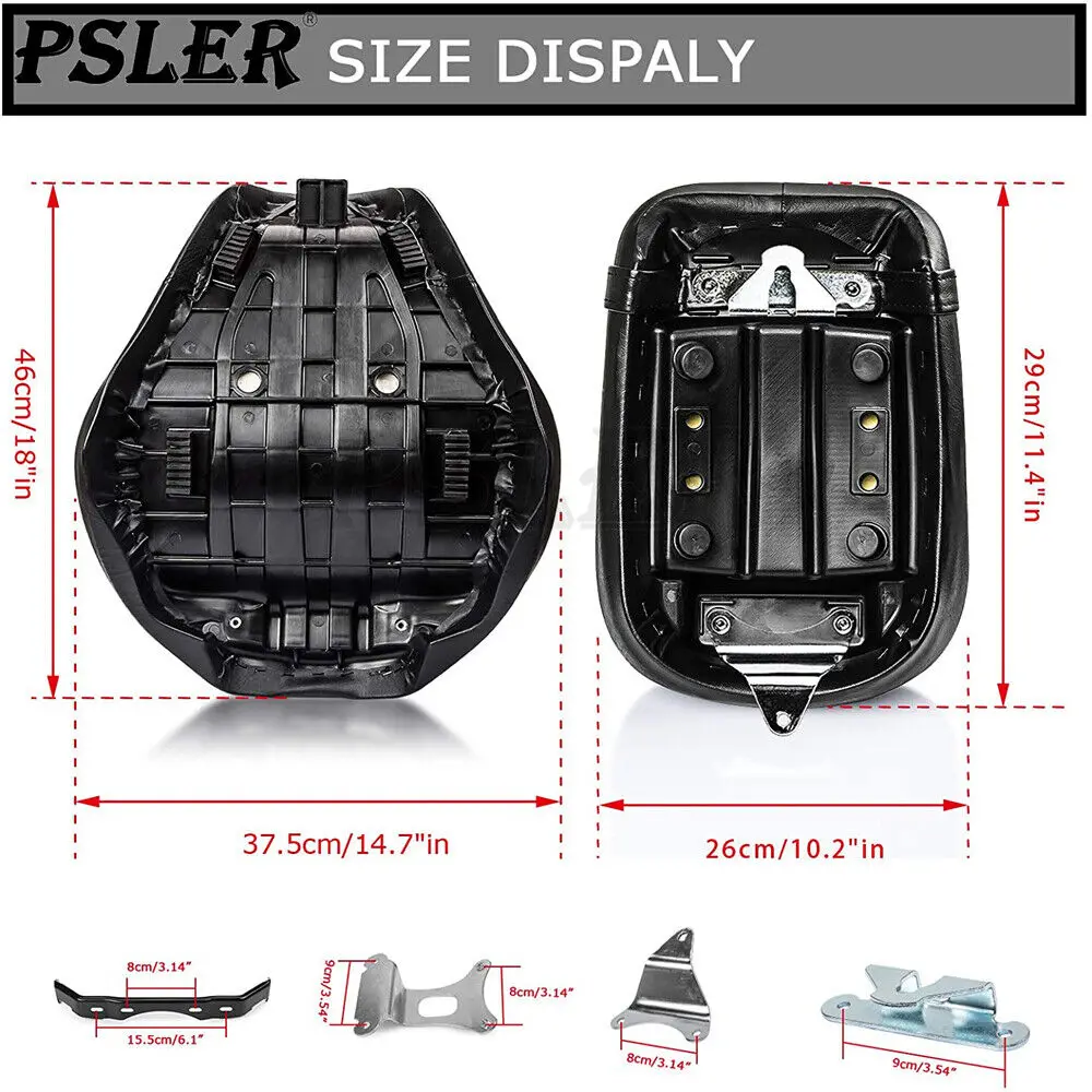 Cojín del asiento trasero del conductor delantero de la motocicleta, almohadilla negra de cuero PU, accesorios para Honda Shadow Aero VT 400 VT750C 2004-2013