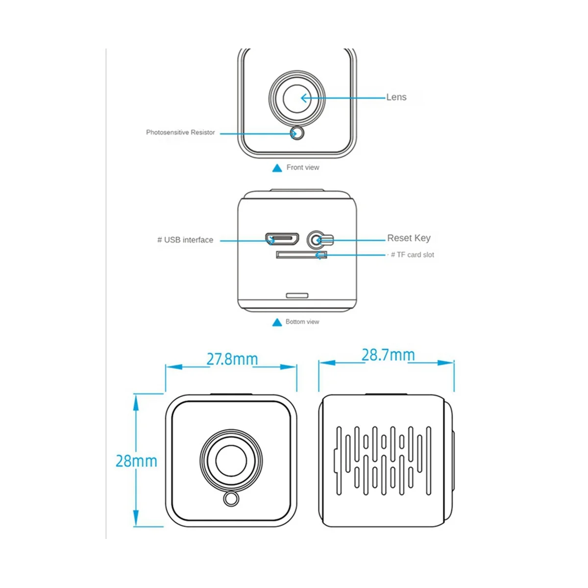 SQ30 HD Sports Camera Wifi monitoraggio visione notturna 1080P telecomando intelligente senza scheda di memoria