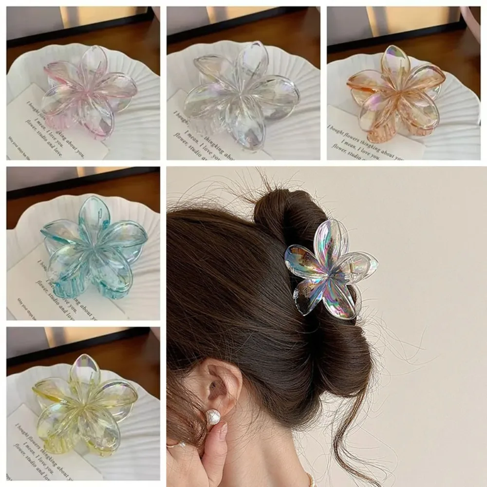

Коготь для волос в корейском стиле, аксессуары для волос, прозрачная заколка для волос, женская заколка для волос, блестящая заколка с цветком, большая заколки для Волос