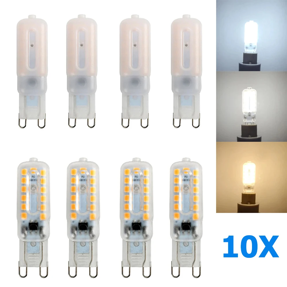 

10X G9 Led Silicone Lamp 7W 110V Cool White 6000K Milky Shell 2835Smd Chip Bulb Lighting Home 360 Beam Decorative Bulbs Night