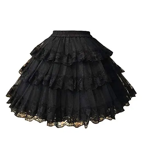 Lächelnder Engel 3-Layered Gothic Layered Gekräuselten Luxus Vintage Rockabilly Petticoat Krinoline Unterrock