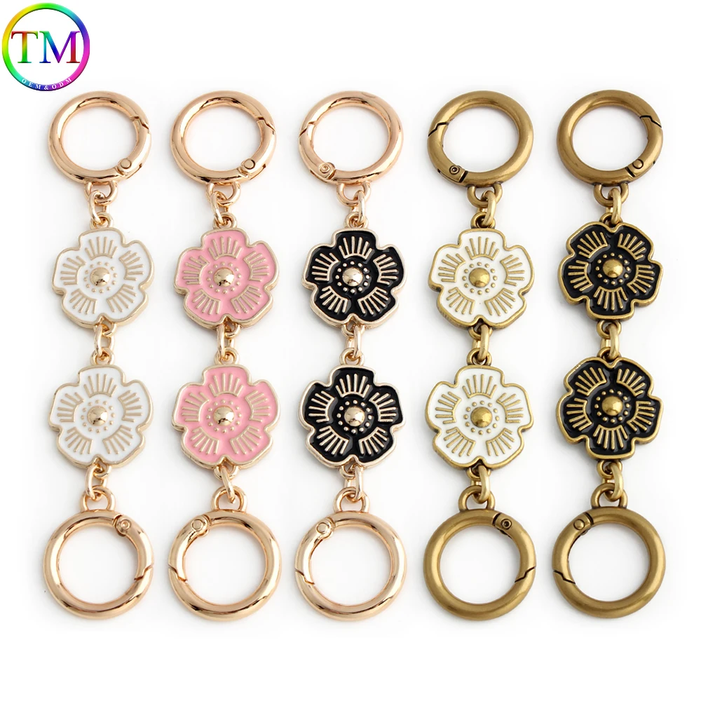 Enamel Flower Shape Purse Extender Chain Extension Chains Bag Strap Extender Replacement Charms for Cross Body Bag Handbags