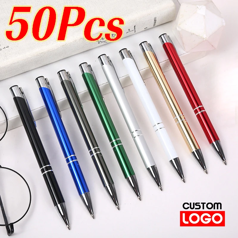 

50pcs/lot Hot Selling Custom Ballopint Pen Support Engraving Logo Metal Ball Pen Advertising Personalized Advertising Pen