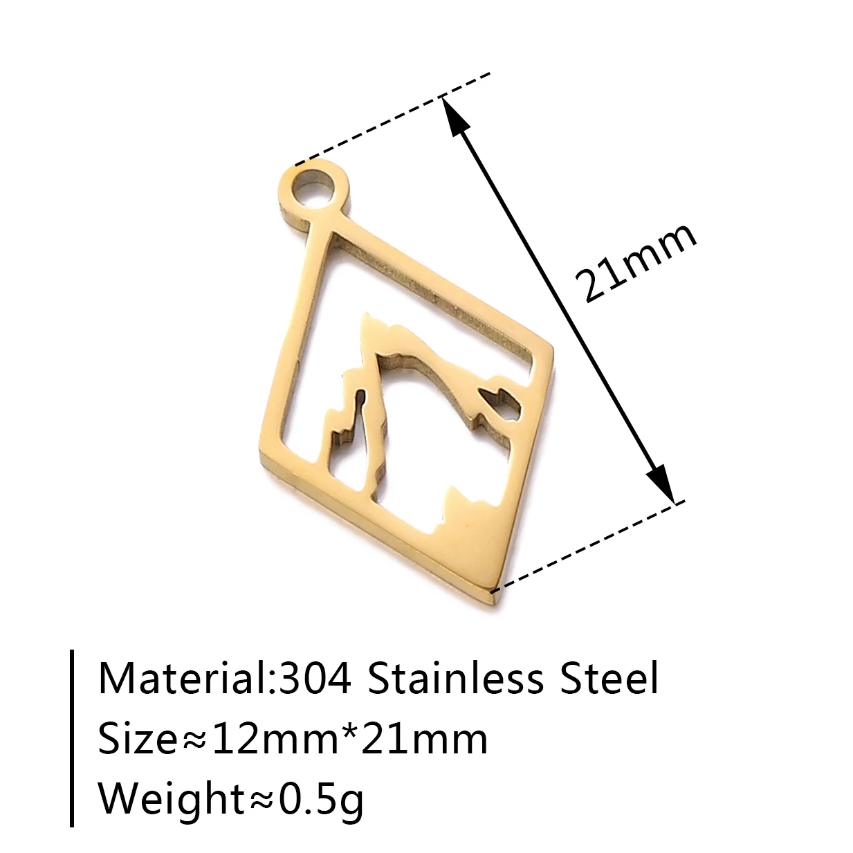 5 Stück schnee bedeckte Bergs pitze bezaubert hohle Geometrie Edelstahl Anhänger hand gefertigte Halskette Armband DIY Schmuck machen Ergebnisse – Detail 2