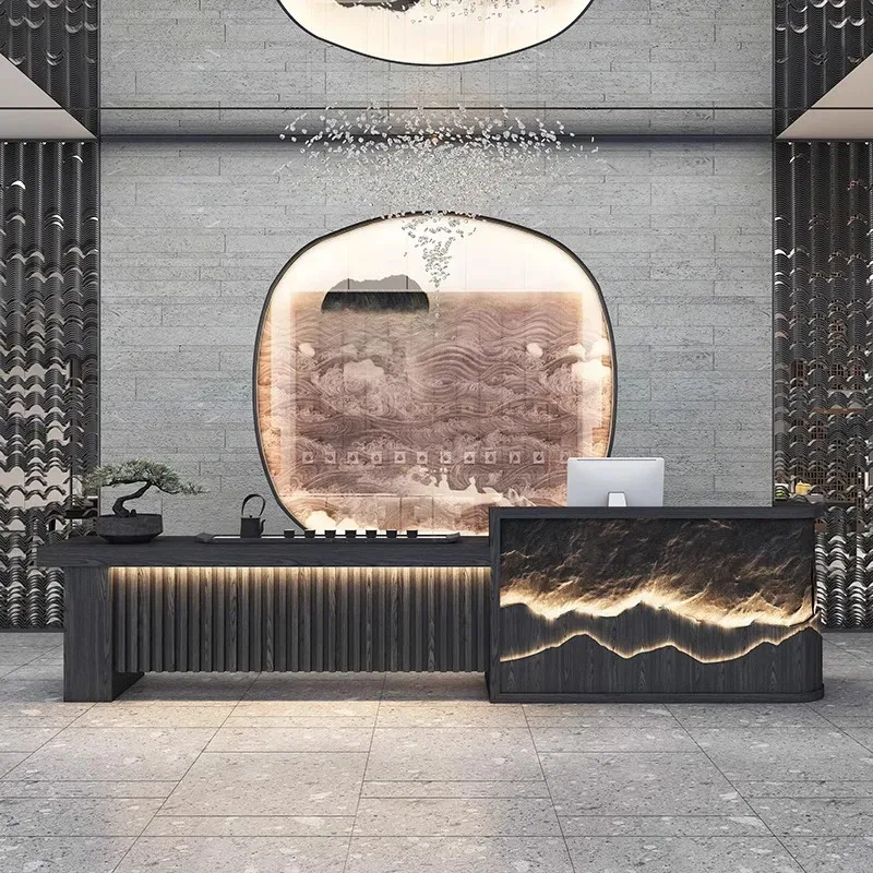 custom.Custom Modern Style Integrated Reception & Cashier Counter Spa, Beauty Salon, Tea Shop & Hotel