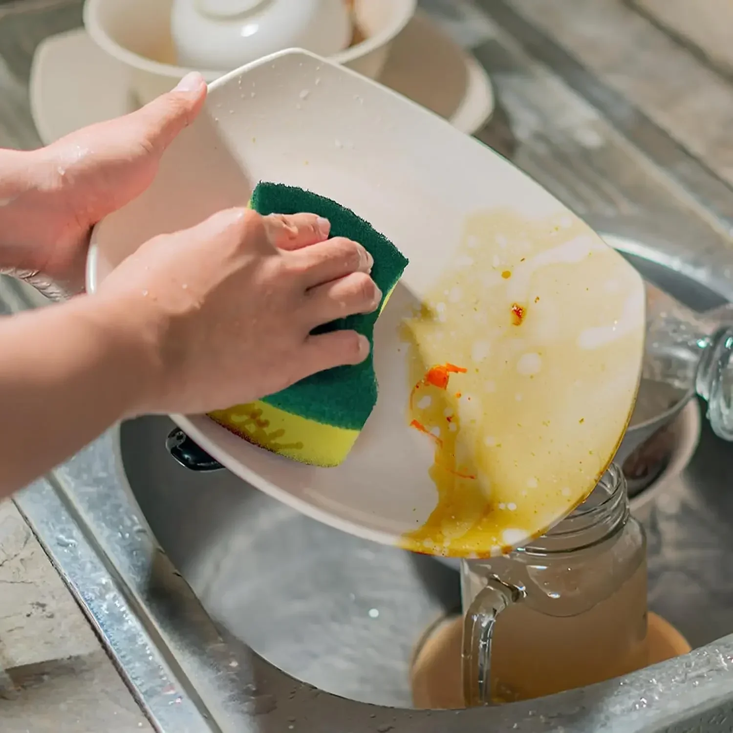 Kitchen Kitchen Dishwashing Sponge Soft Absorbent Clean Rub Pot Rust Scouring Pad Removing Kits Household Cleaning Brush Sponge - Aliexpress Deal