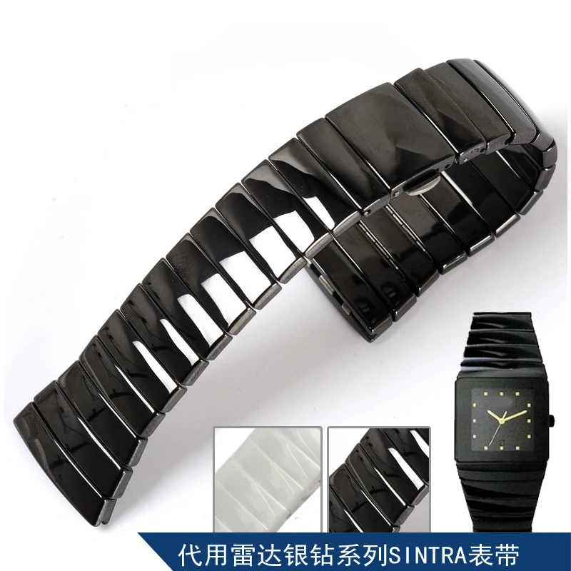 17mm 26mm 29mm High Quality Ceramic Watch Strap For Rado Sintra Series Watchband Black Ceramic Bracelet Women and Men watchchain