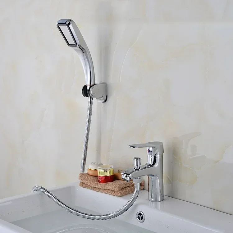 Single Hole Faucet Bathroom Wash Basin Sink Faucets Shower head Multifunctional Hot and Cold Water Mixing Tap