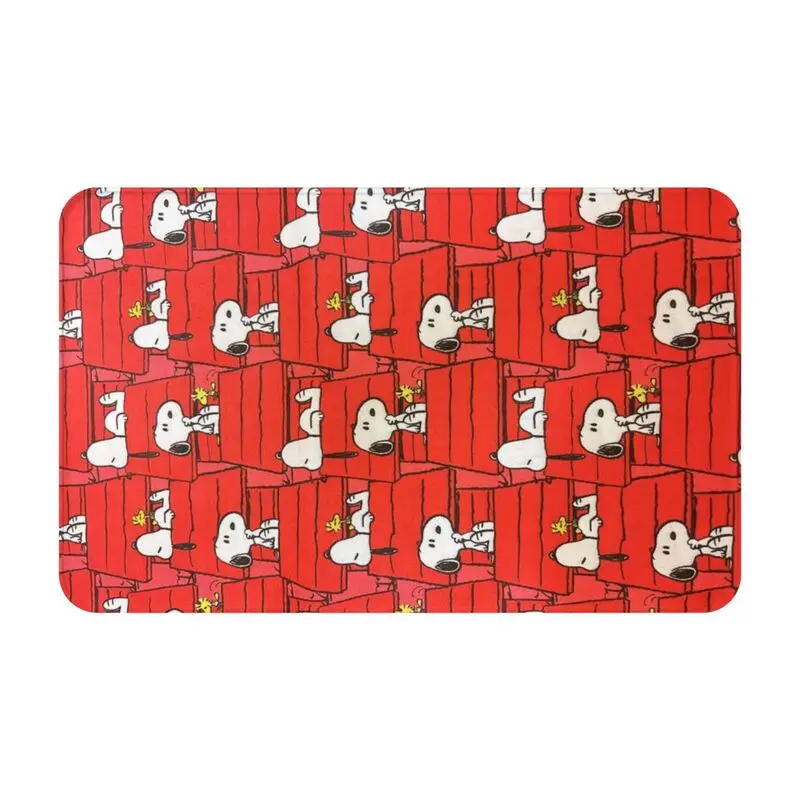 Custom Snoopy Woodstock Animation Front Door Floor Entrance Mats Indoor Anime Dog Kitchen Bathroom Doormat Balcony Carpet Rug