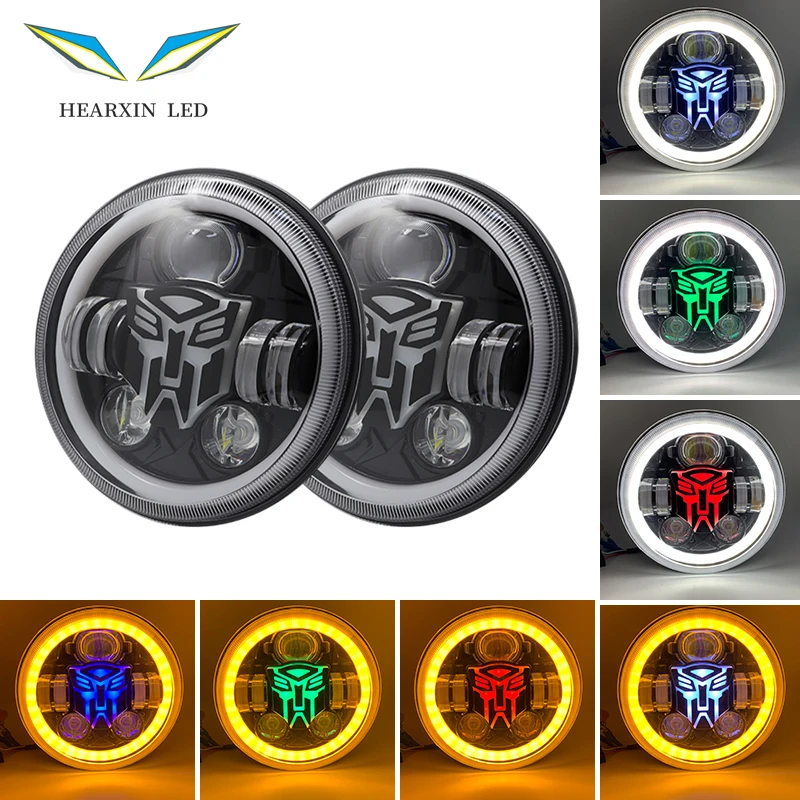 

Motorcycle 7 Inch LED Headlights Ultra Classic RGB Headlights LED DRL Car Headlight Motorcycle Accessories for Wrangler SUV