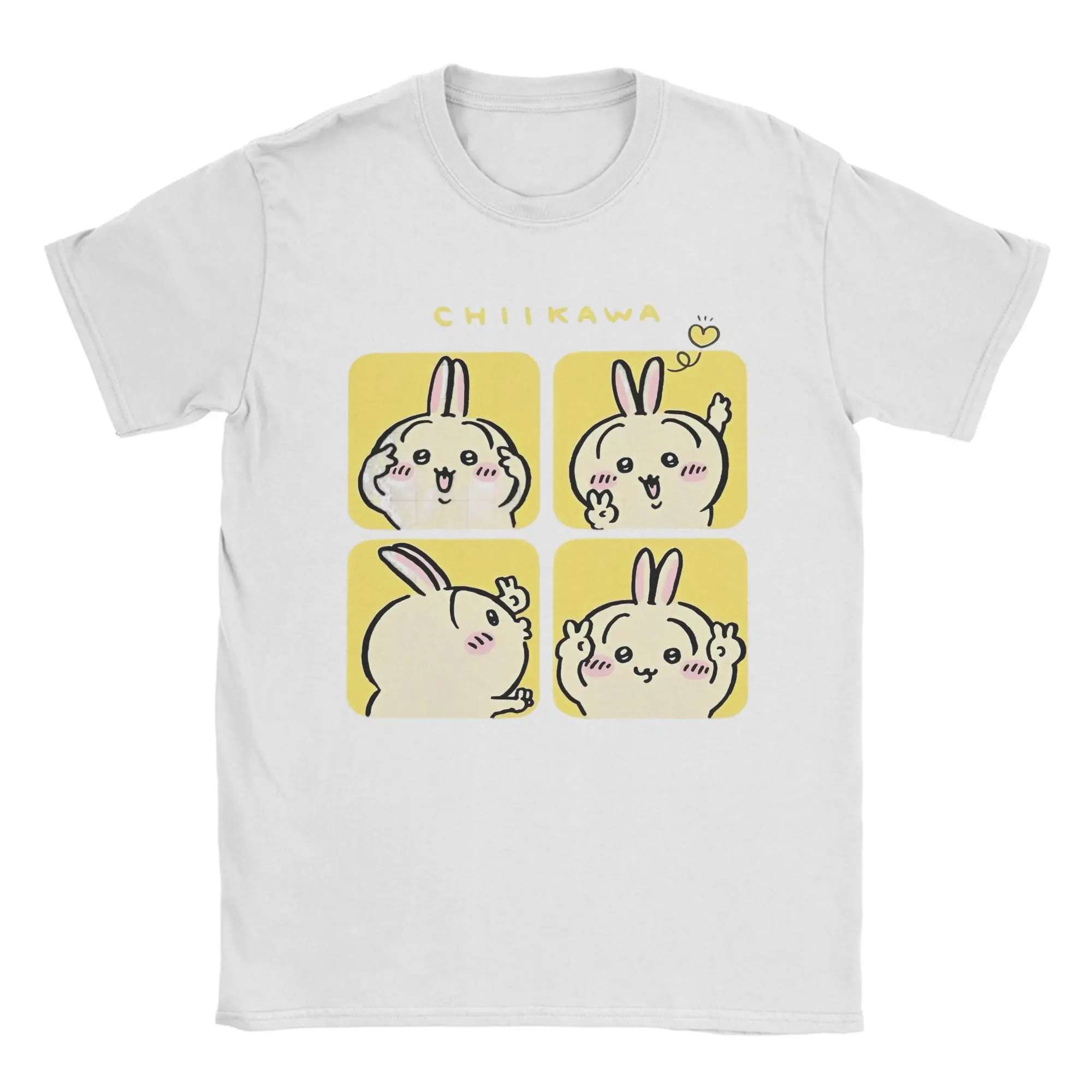 Chiikawas Sweet Little Moments T-Shirt für Herren und Damen, reine Baumwolle, cooles T-Shirt mit O-Ausschnitt, Usagi-T-Shirts, kurzärmelige Kleidung, Geschenk – Detail 4