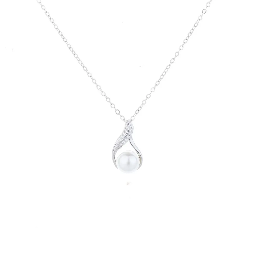 النحاس قلادة مزاجه مع اللؤلؤ قلادة اللؤلؤ المتخصصة تصميم 2024 8-9 مللي متر AAA لؤلؤ المياه العذبة قلادة قلادة الأبيض الطبيعي